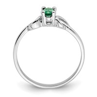 14K White Gold 5x 3mm Oval Emerald Knot Ring view 2