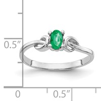 14K White Gold 5x 3mm Oval Emerald Knot Ring view 3