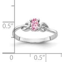 14K White Gold 5x 3mm Oval Pink Tourmaline Knot Ring view 2