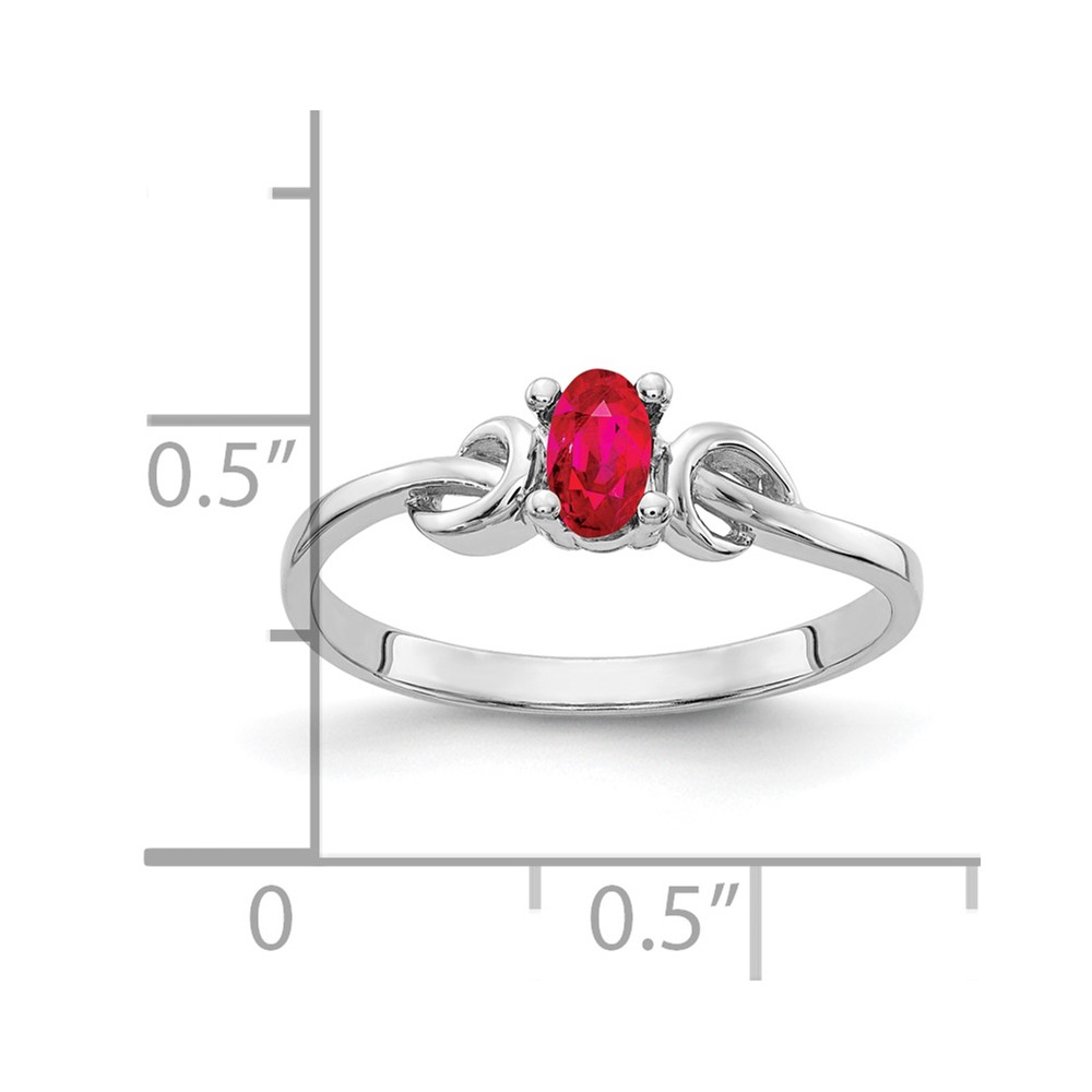 14k White Gold 5x3mm Oval Ruby ring (Y4651R)