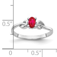 14K White Gold 5x 3mm Oval Ruby Knot Ring view 2