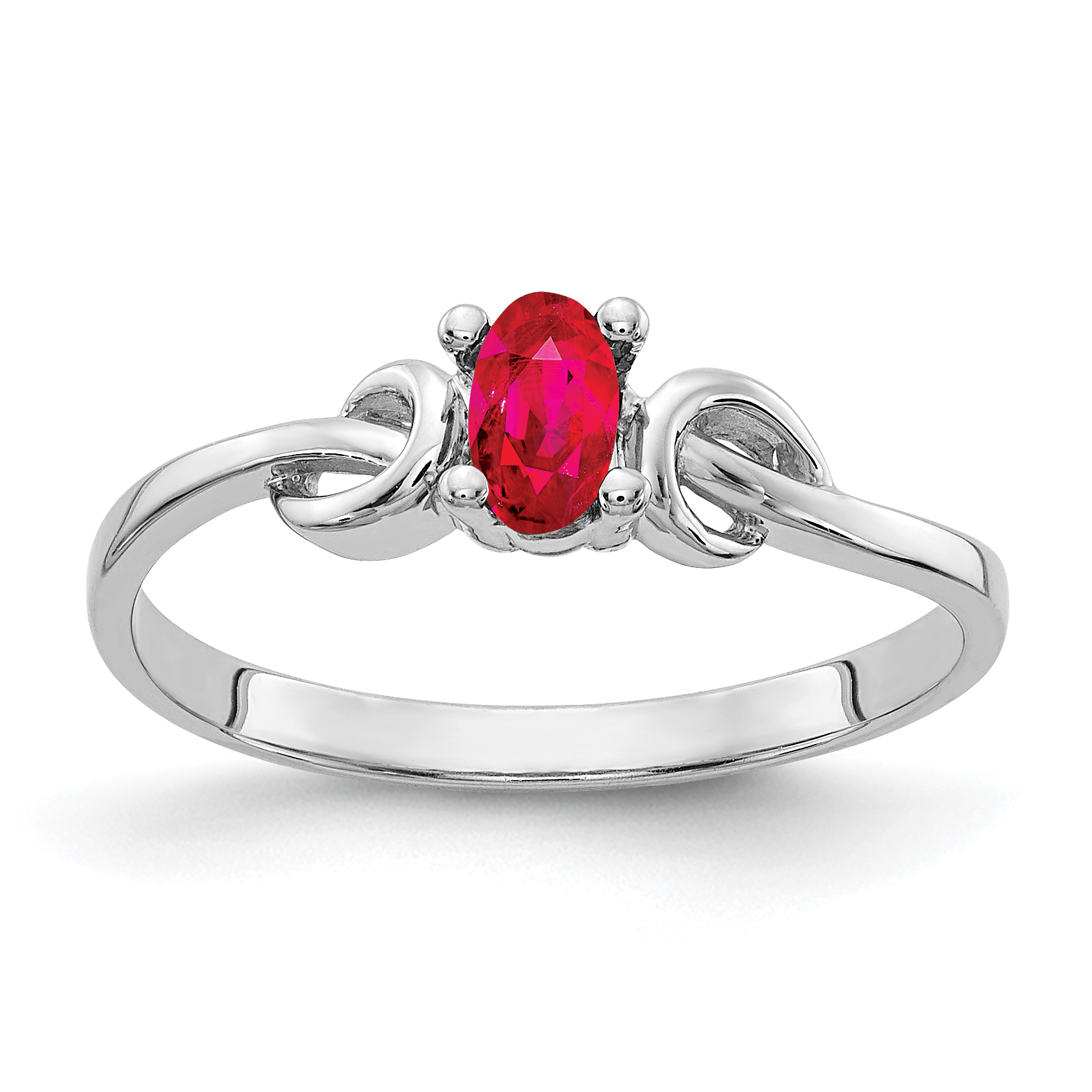 14k White Gold 5x3mm Oval Ruby ring (Y4651R)