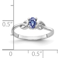 14K White Gold 5x 3mm Oval Tanzanite Knot Ring view 2