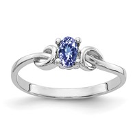 14K White Gold 5x 3mm Oval Tanzanite Knot Ring view 1