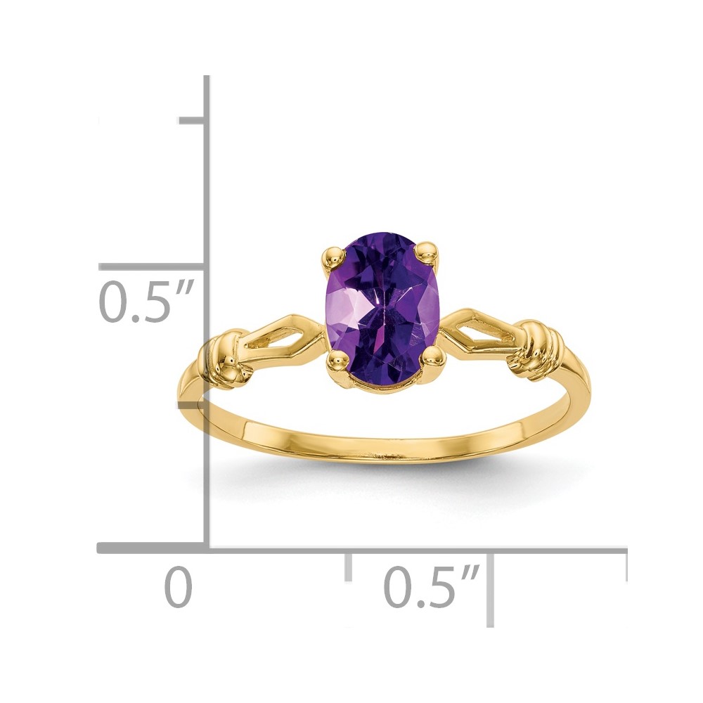 14k 7x5mm Oval Amethyst ring (Y4654AM)