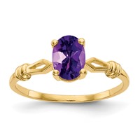 14K Yellow Gold 7x 5mm Oval Amethyst Ring view 1
