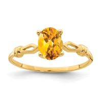 14K Yellow Gold 7x5mm Oval Citrine Ring view 1