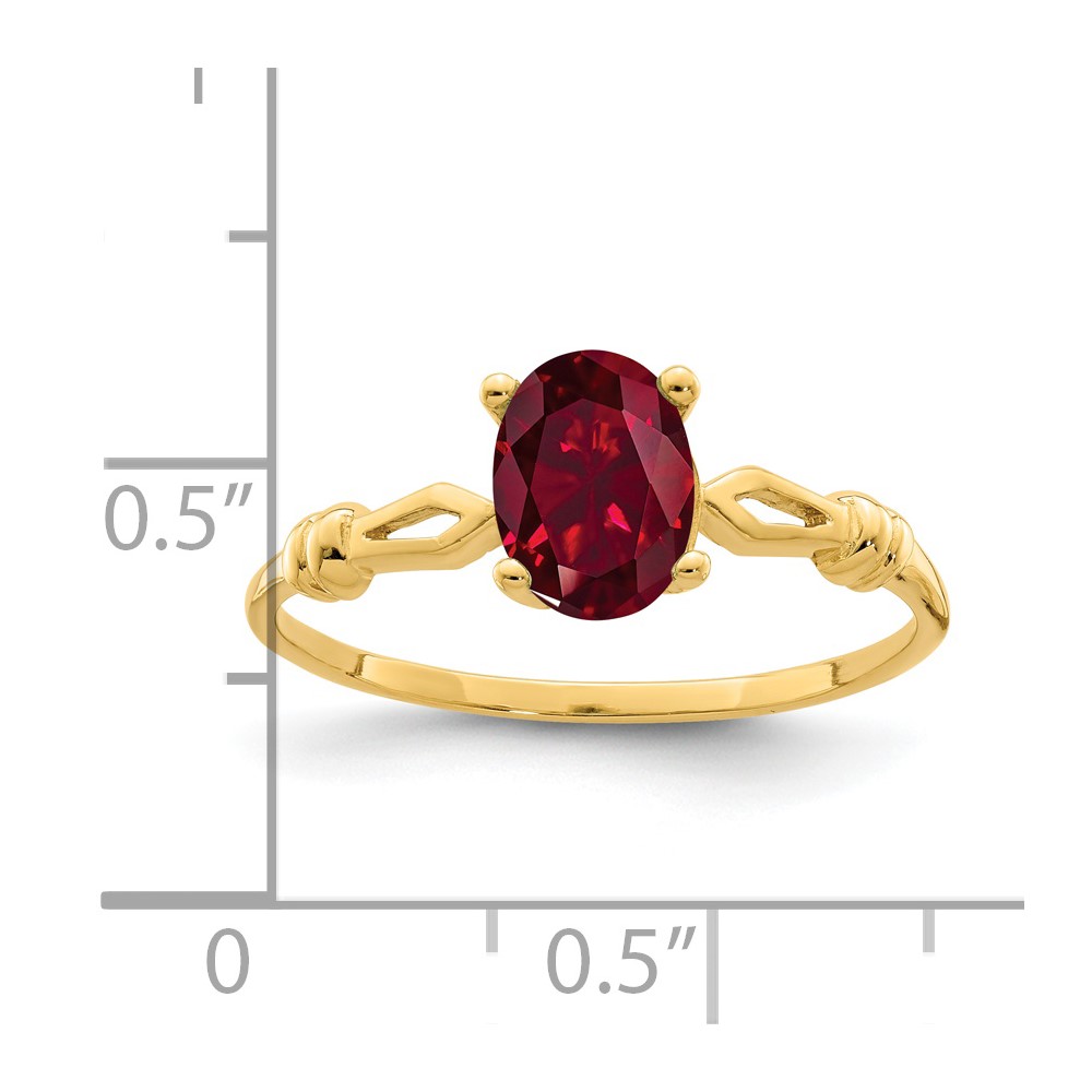 14k 7x5mm Oval Created Ruby ring (Y4654CR)
