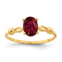14K Yellow Gold 7x5mm Oval Lab-Created Ruby Ring view 1