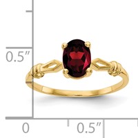 14K 7x5mm Oval Garnet Ring view 2