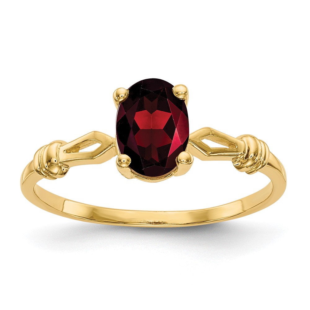 14K 7x5mm Oval Garnet Ring