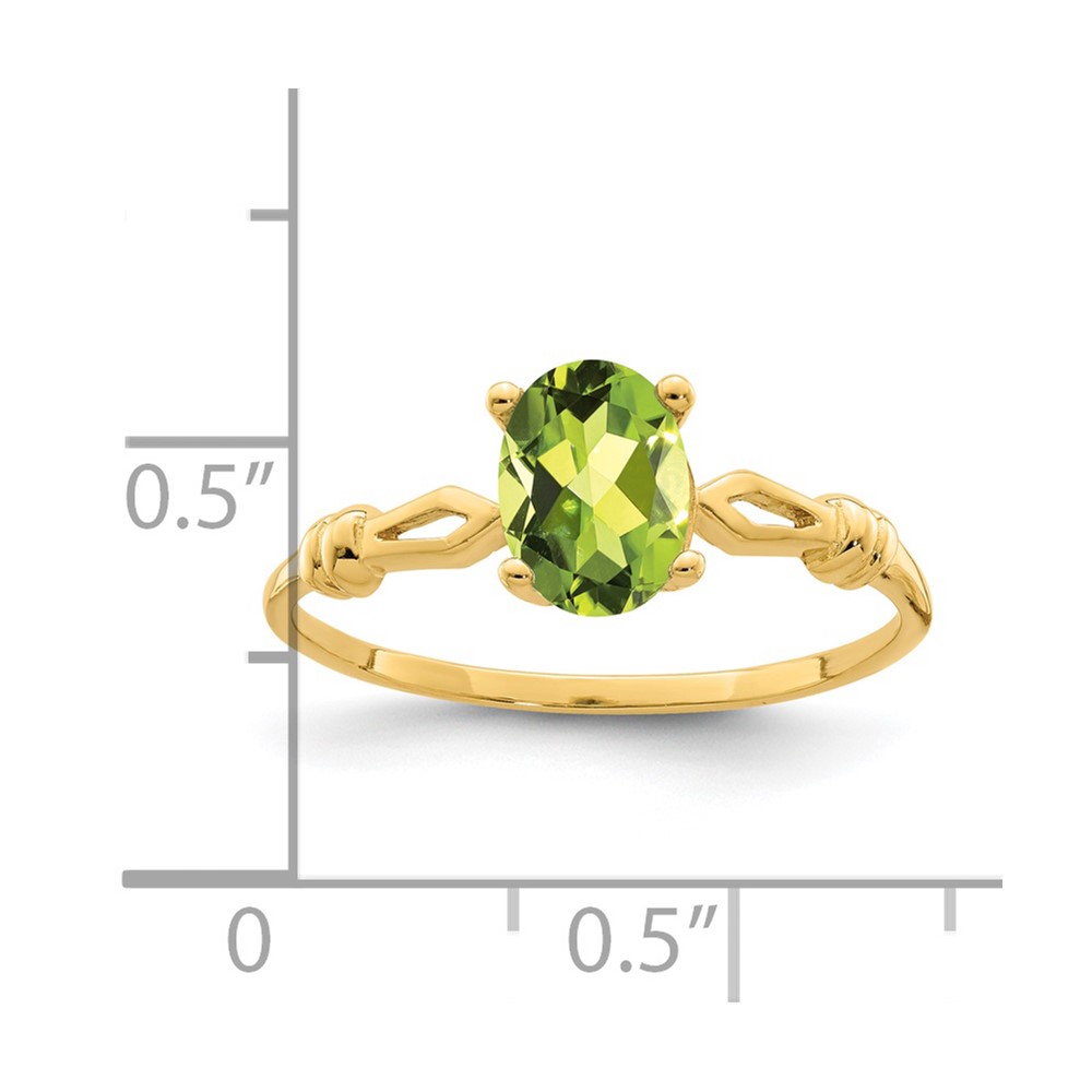 14k 7x5mm Oval Peridot ring (Y4654PE)