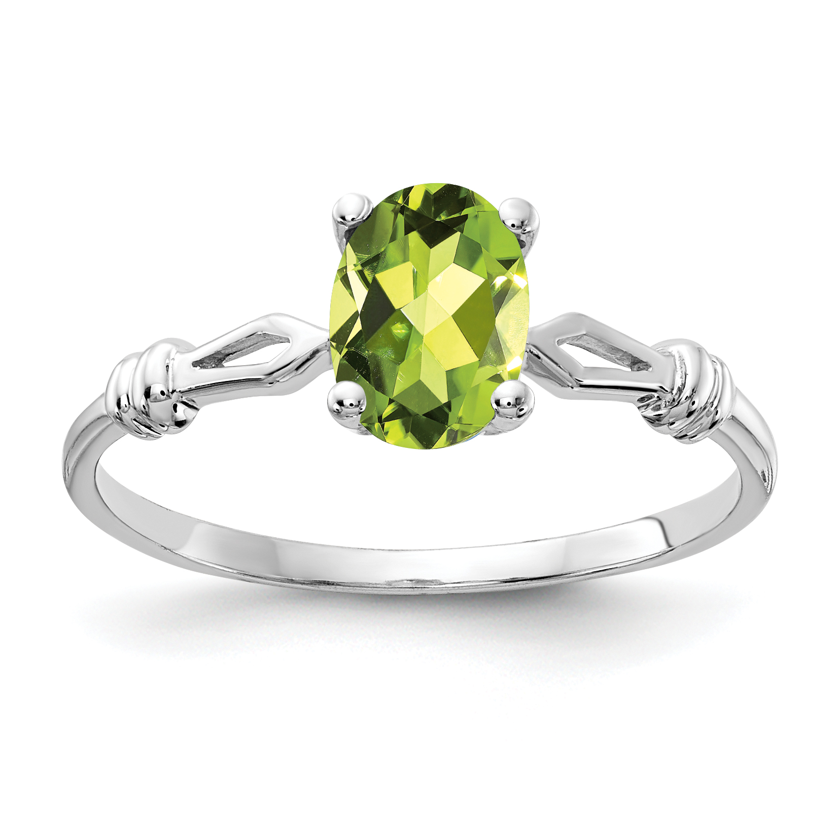 14k White Gold 7x5mm Oval Peridot ring (Y4655PE)