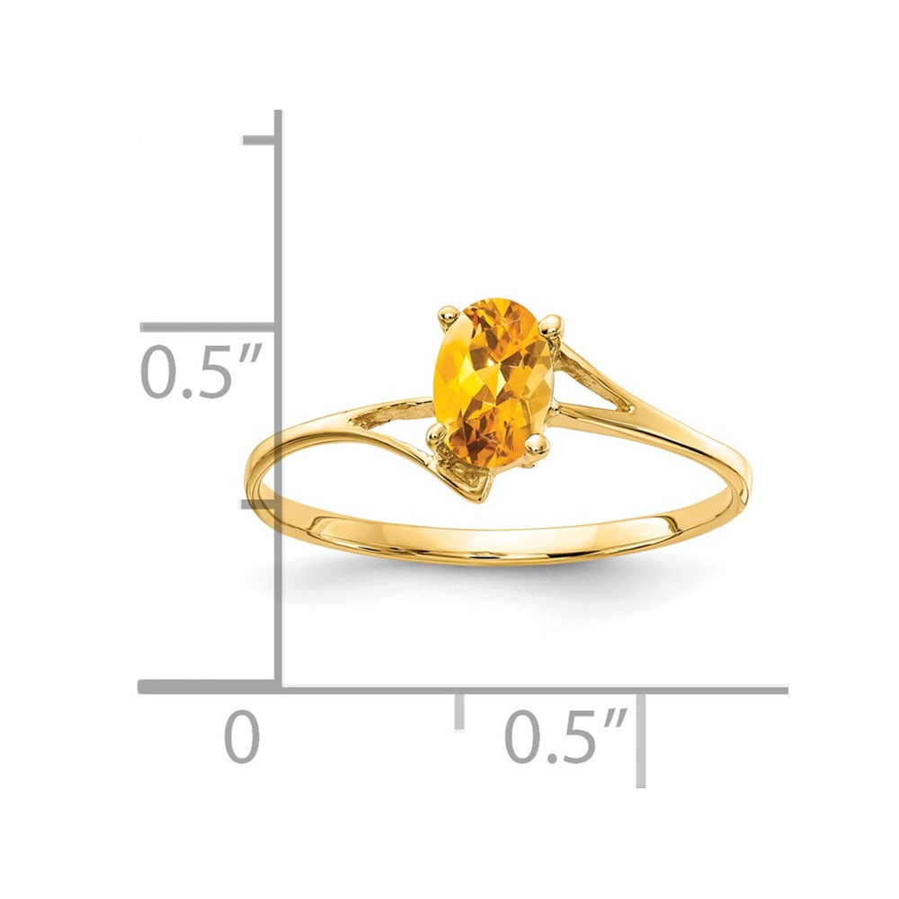 14k 6x4mm Oval Citrine ring (Y4659CI)