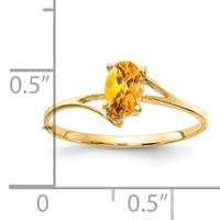 14K Yellow Gold 6x 4mm Oval Citrine Bypass Ring view 2