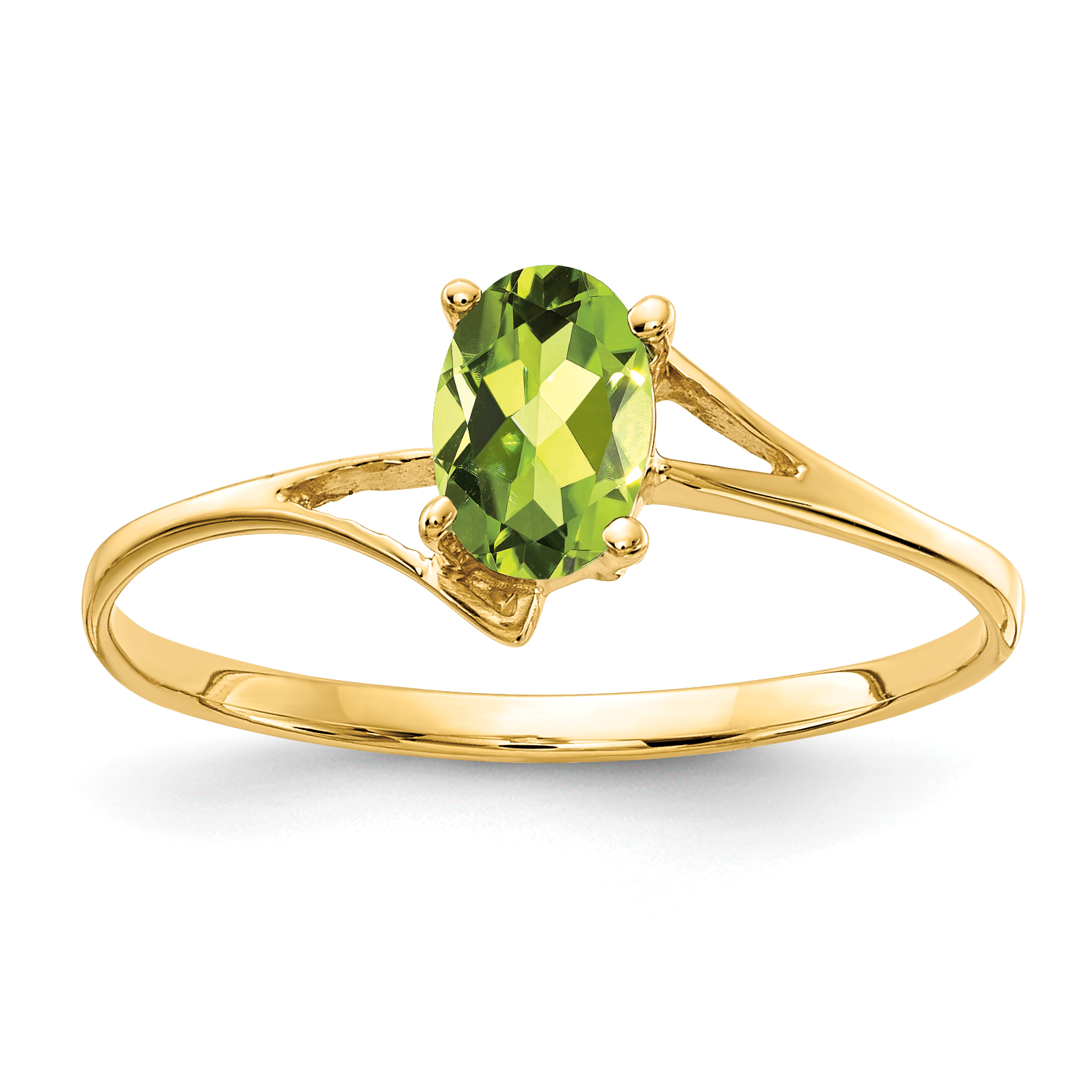 14k 6x4mm Oval Peridot ring (Y4659PE)