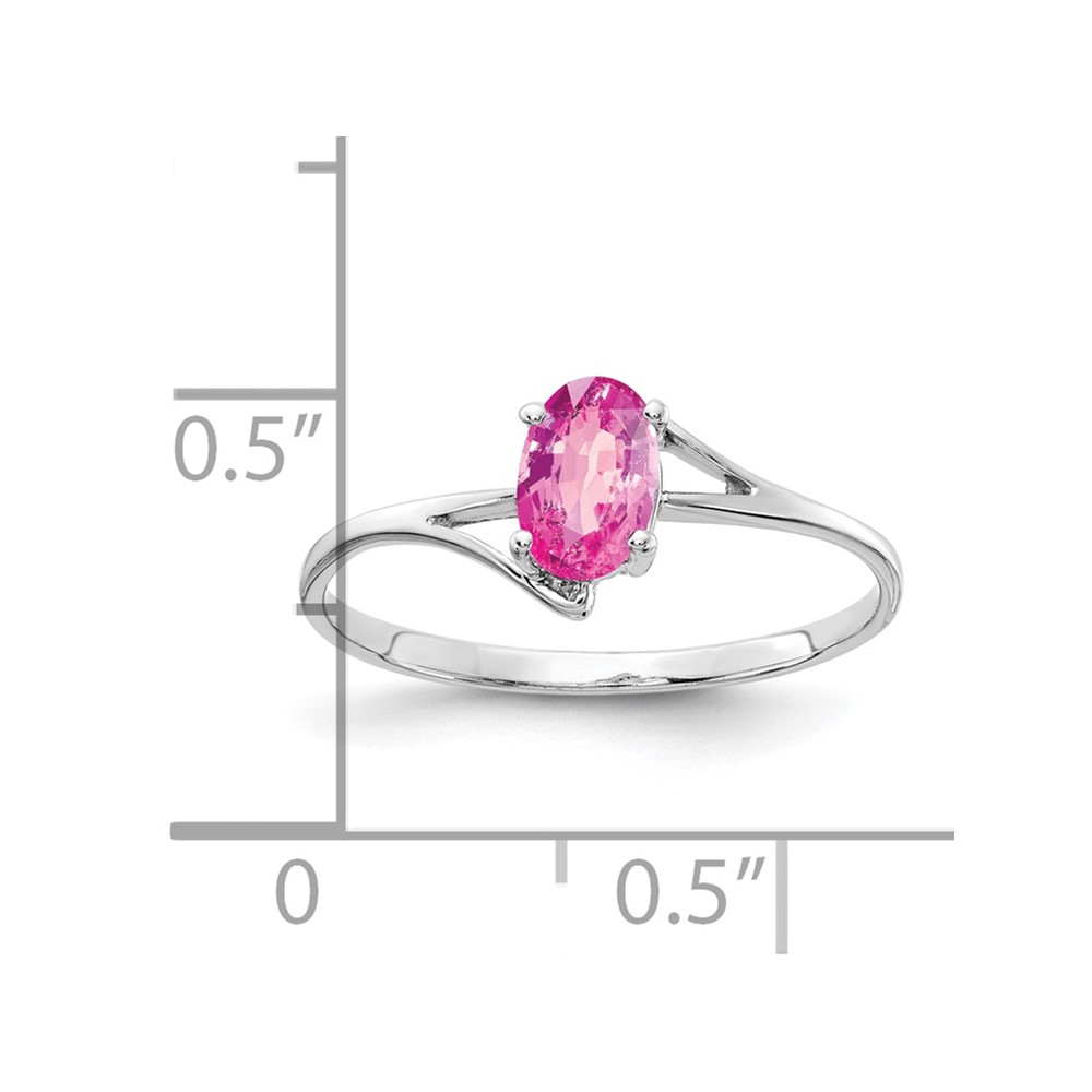 14k White Gold 6x4mm Oval Pink Sapphire ring (Y4660SP)