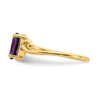 14K Yellow Gold 7x 5mm Oval Amethyst Twist Ring view 4