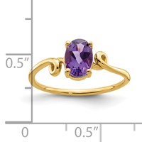 14K Yellow Gold 7x 5mm Oval Amethyst Twist Ring view 3