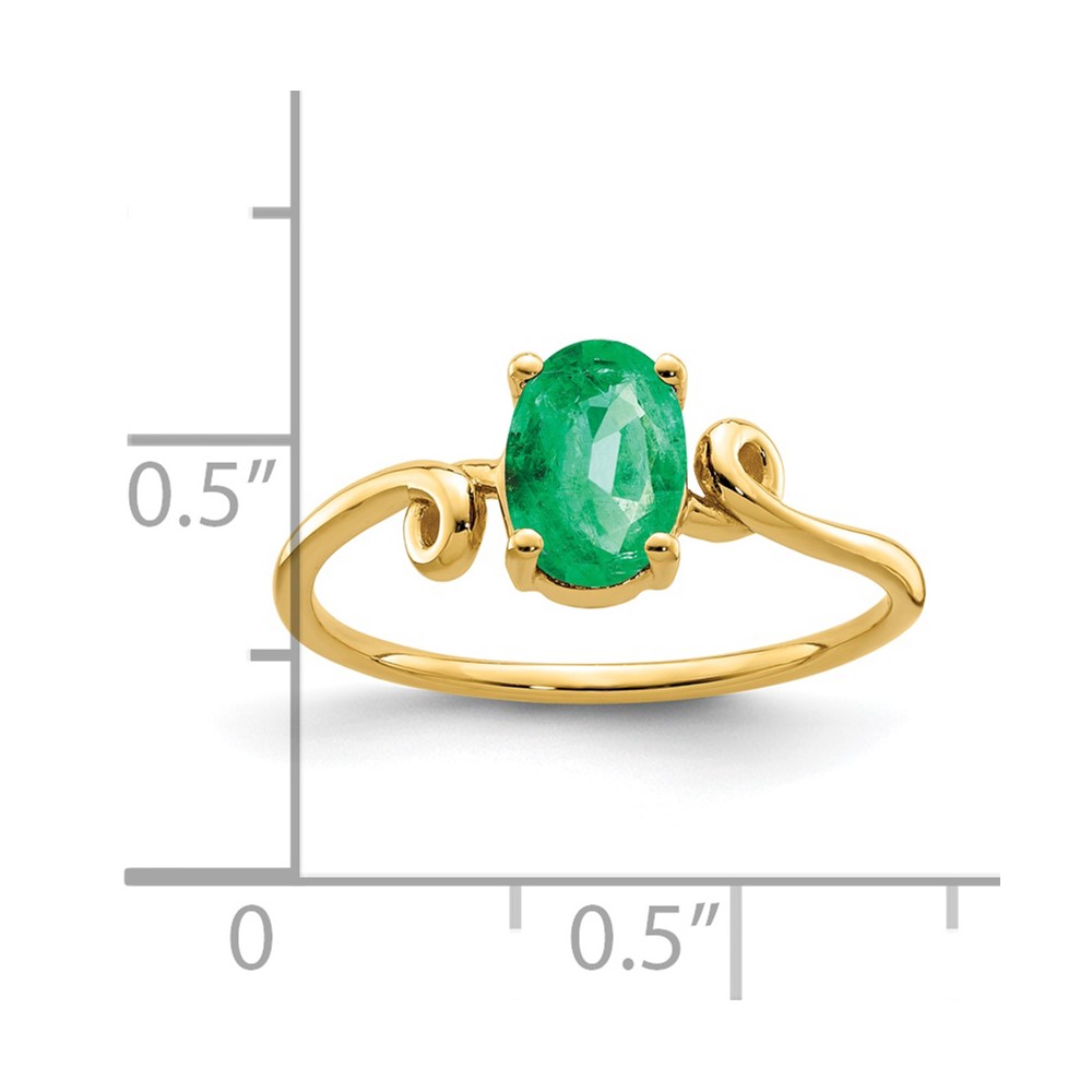 14k 7x5mm Oval Emerald ring (Y4663E)