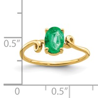 14K Yellow Gold 7x 5mm Oval Emerald Twisted Ring view 2