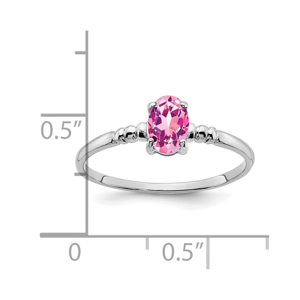 14k White Gold 6x4mm Oval Pink Sapphire ring (Y4667SP)
