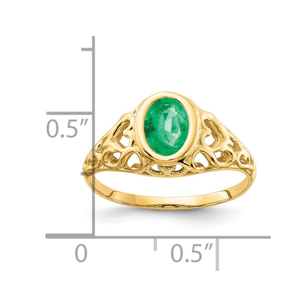 14k 7x5mm Oval Emerald ring (Y4673E)