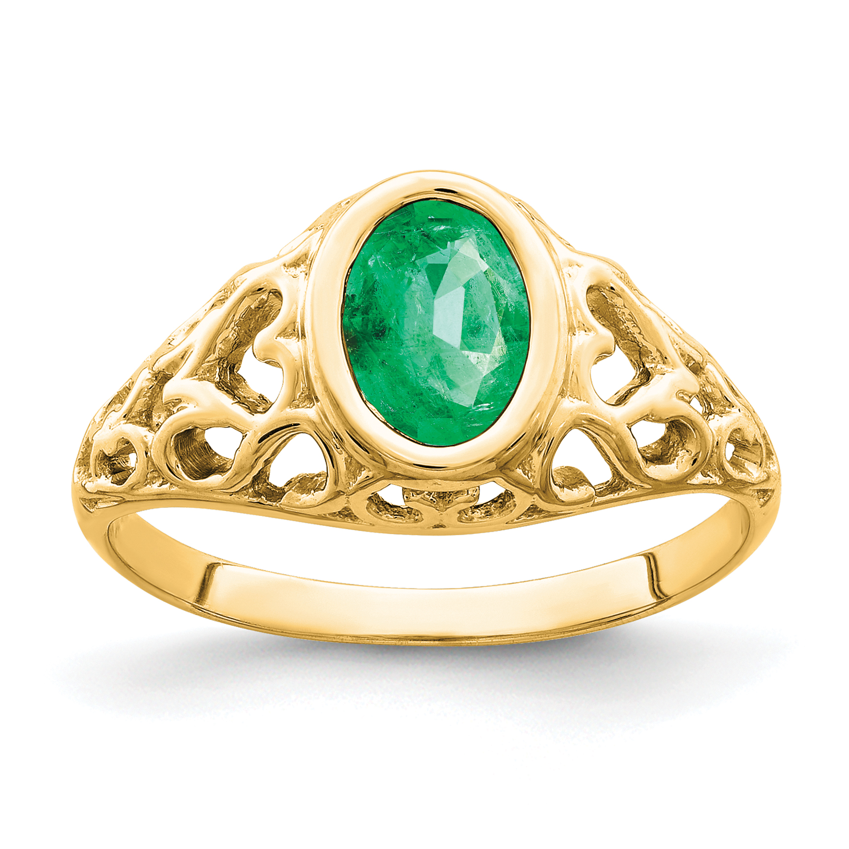 14k 7x5mm Oval Emerald ring (Y4673E)