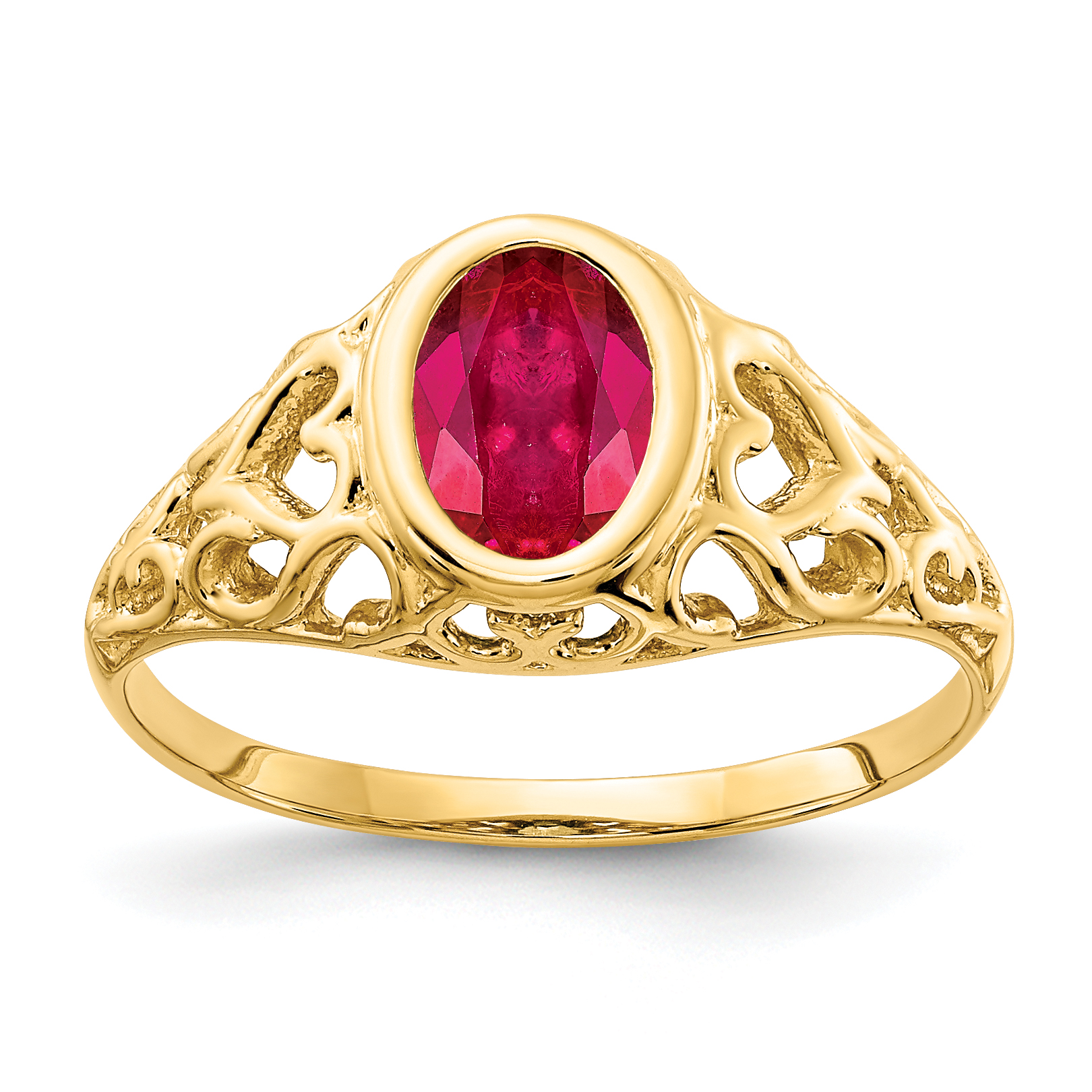 14k 7x5mm Oval Ruby ring (Y4673R)