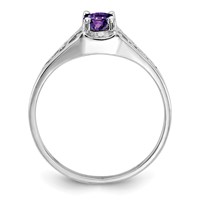 14K White Gold 6x4mm Oval Amethyst Filigree Ring view 2