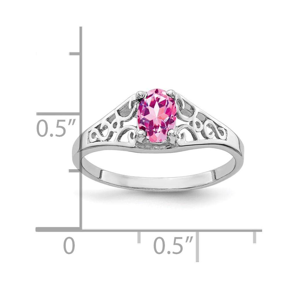 14k White Gold 6x4mm Oval Pink Sapphire ring (Y4676SP)