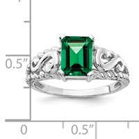14K White Gold 8x 6mm Emerald-cut Mount St. Helens Ring view 2