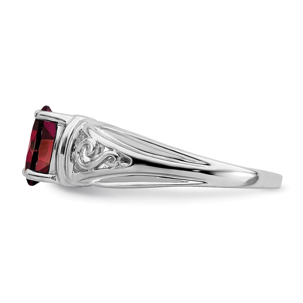 14k White Gold 7x5mm Oval Garnet ring (Y4686GA)