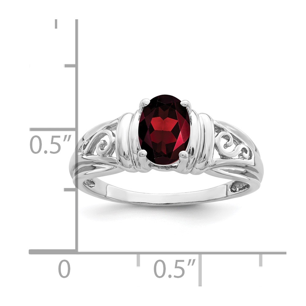 14k White Gold 7x5mm Oval Garnet ring (Y4686GA)