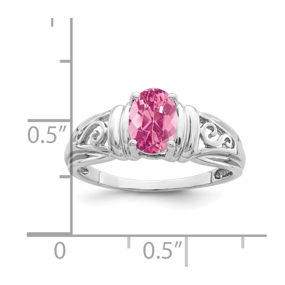14k White Gold 7x5mm Oval Pink Tourmaline ring (Y4686PT)