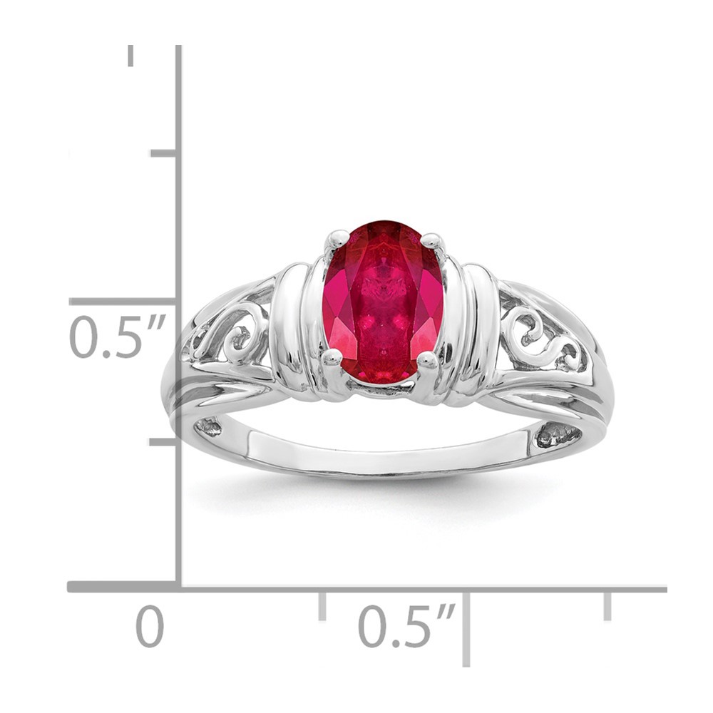14k White Gold 7x5mm Oval Ruby ring (Y4686R)