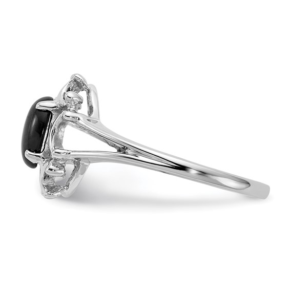 14k White Gold 7x5mm Oval Onyx Ring