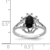 14K White Gold 7x5mm Oval Onyx Ring view 4