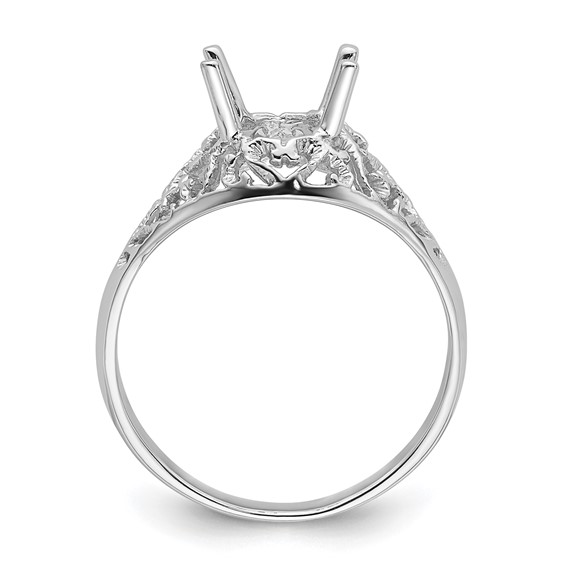 14k White Gold Holds 8x6mm Oval Gemstone Ring Mounting