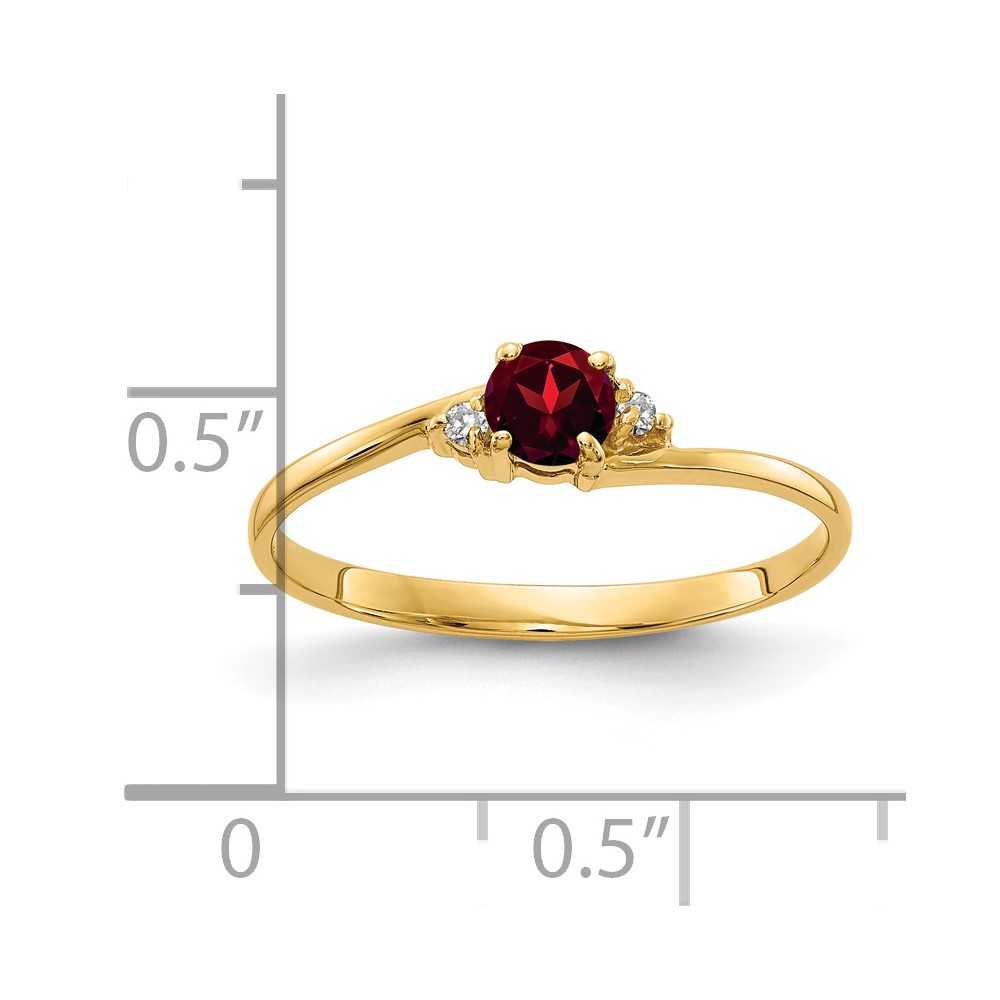 14k 4mm Garnet AA Diamond ring (Y4712GA/AA)