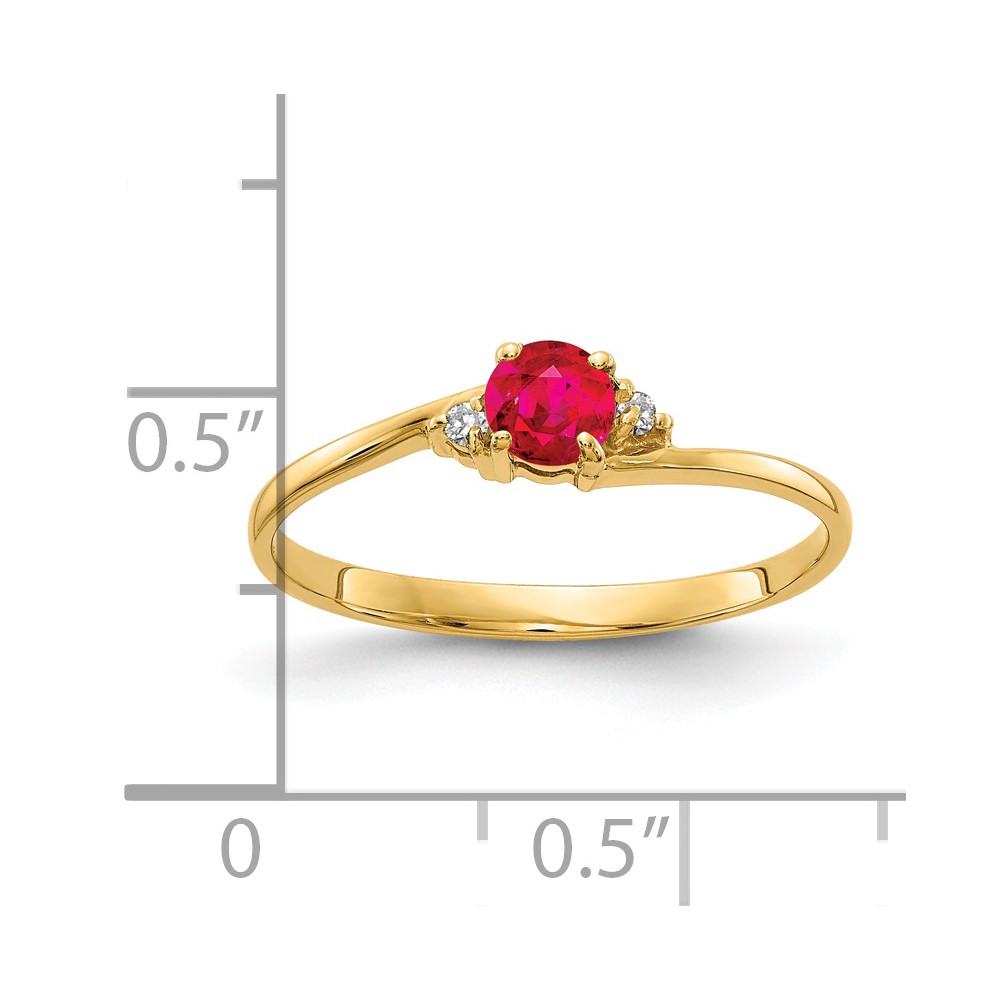 14k 4mm Ruby AA Diamond ring (Y4712R/AA)