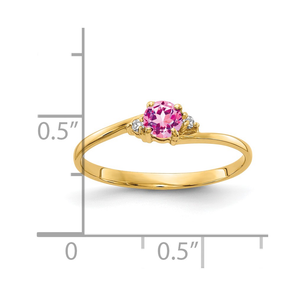 14k 4mm Pink Sapphire AA Diamond ring (Y4712SP/AA)