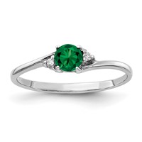 14K White Gold 4mm Round Mount St. Helens and AA Diamond Ring view 1