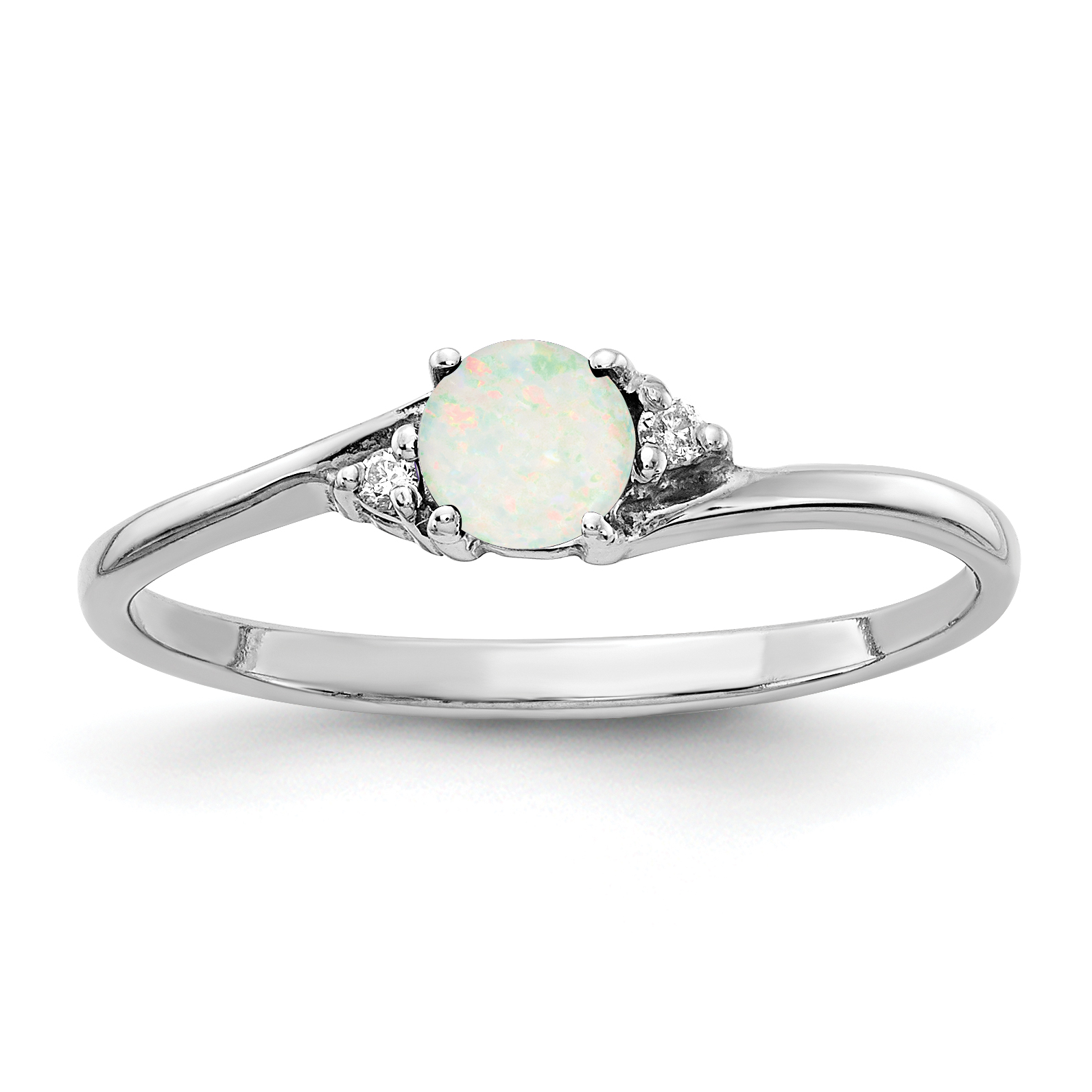 14k White Gold Opal and Diamond Ring (Y4713OP/AA)
