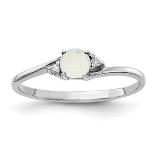 Gold Polished Opal and Diamond Rings