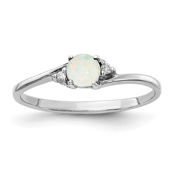 Gold Polished Opal and Diamond Rings