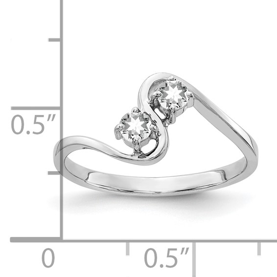 14k White Gold 3mm Cubic Zirconia ring