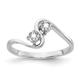14k White Gold 3mm Cubic Zirconia ring
