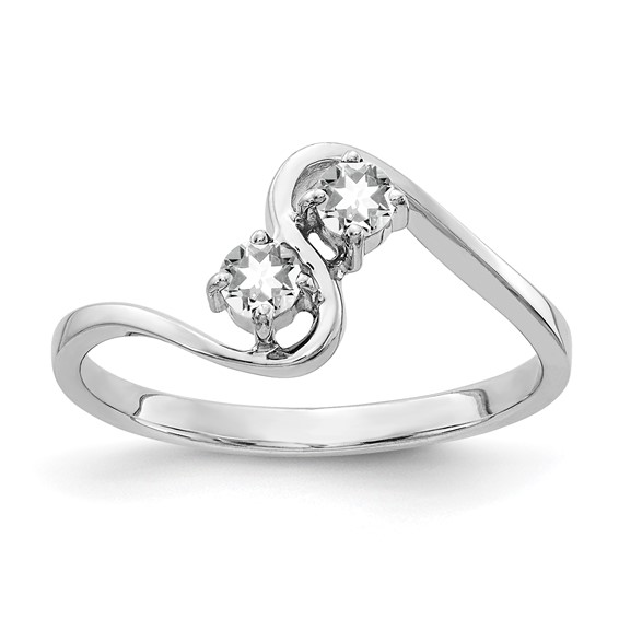 14k White Gold 3mm Cubic Zirconia ring