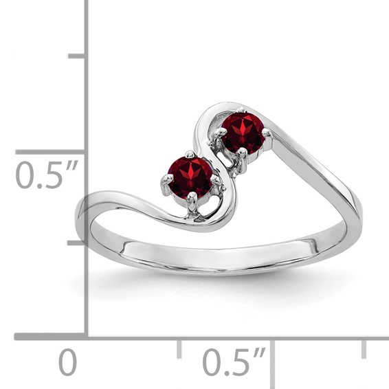 14k White Gold 3mm Garnet ring